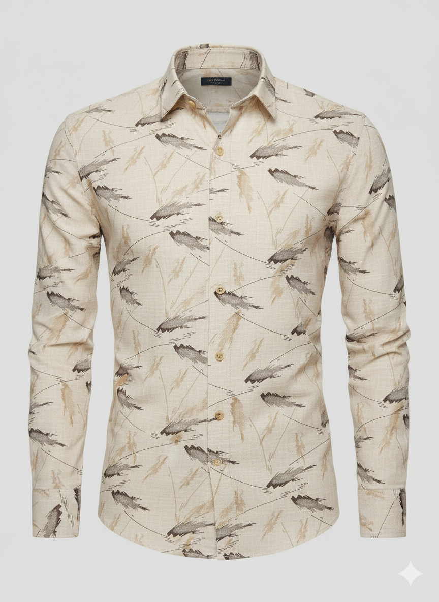 Gemini_Generated_Image_a3dez0a3dez0a3de Someshwari Premium Cotton Shirt Fabric for Men – Leaf Print Unstitched Material (Soft & Breathable)