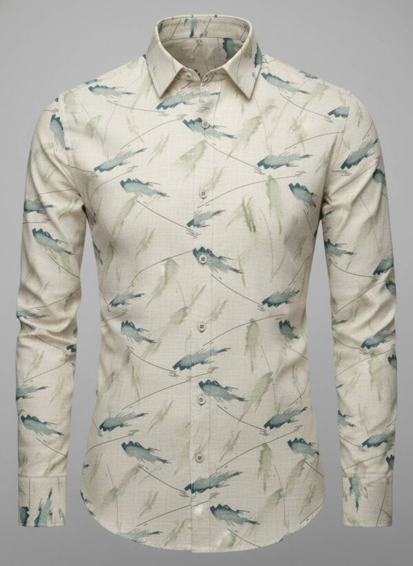 Gemini_Generated_Image_v4xe1qv4xe1qv4xe Someshwari Premium Cotton Shirt Fabric for Men – Leaf Print Unstitched Material (Soft & Breathable)